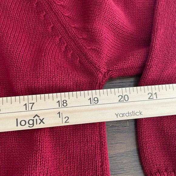 US Polo Assn Men SZ S Red 1/4 Zip Mock Neck Cotton Pullover Long Sleeves Sweater - Picture 7 of 11